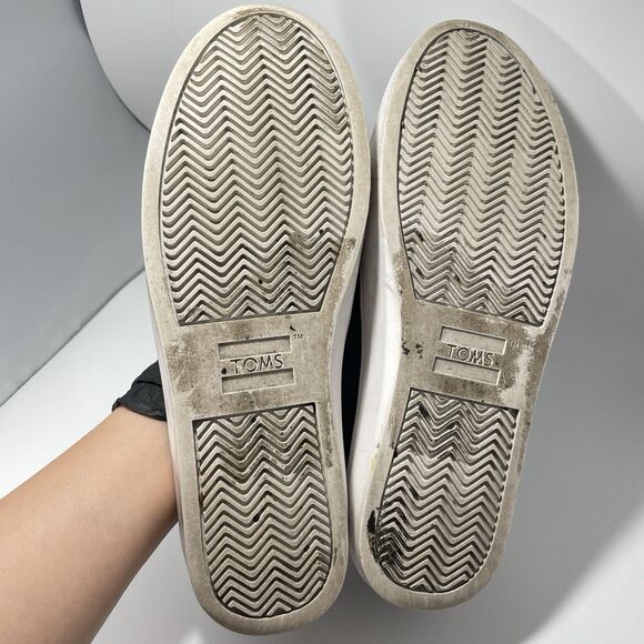 TOMS Parker Womens Platform Slip On Sneaker Flat Sz 7.5 Black - Picture 8 of 8
